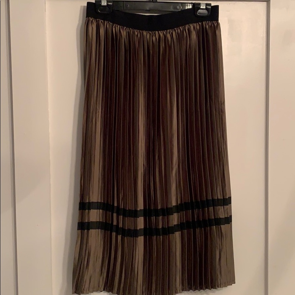 Army Green Accordion Skirt